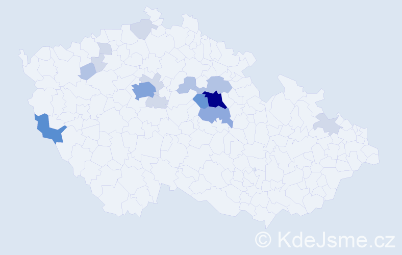 Příjmení: 'Čapský', počet výskytů 48 v celé ČR