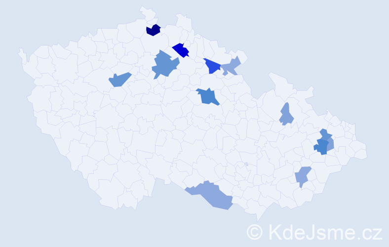 Příjmení: 'Draškovičová', počet výskytů 44 v celé ČR