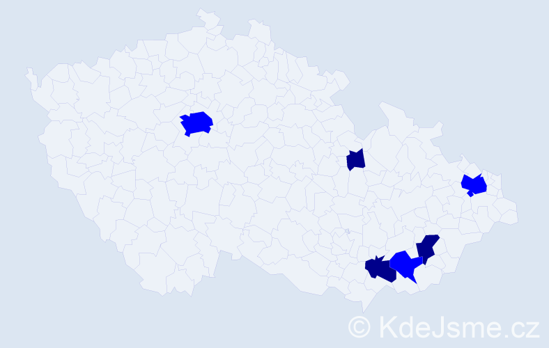 Příjmení: 'Seidelmann', počet výskytů 9 v celé ČR