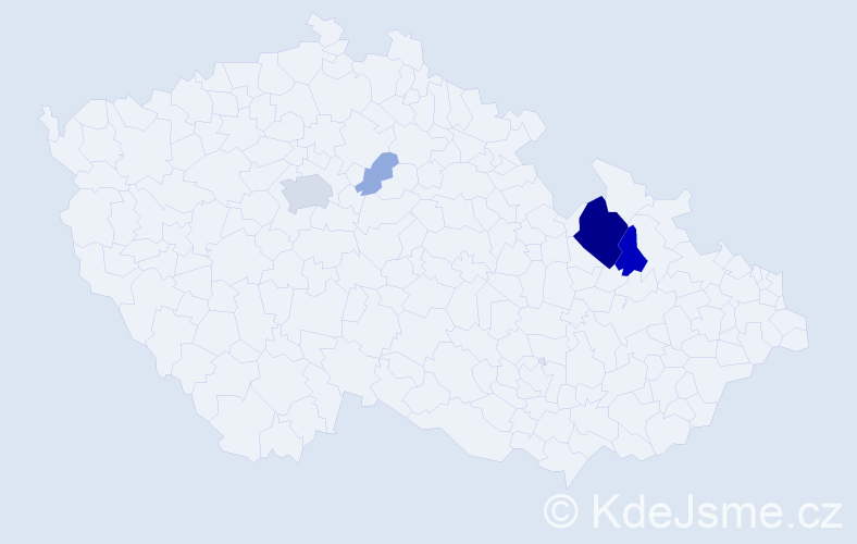 Příjmení: 'Hlocká', počet výskytů 17 v celé ČR