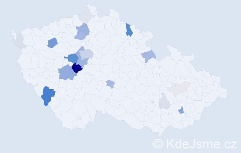 Příjmení: 'Čámský', počet výskytů 77 v celé ČR