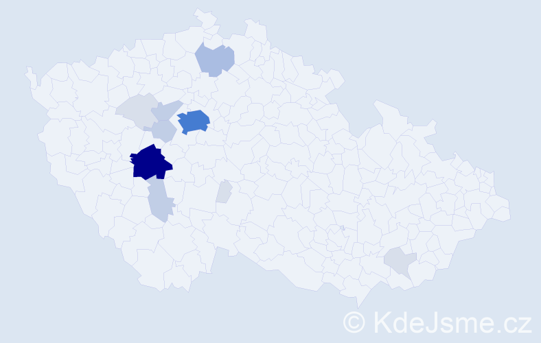 Příjmení: 'Vostarek', počet výskytů 44 v celé ČR