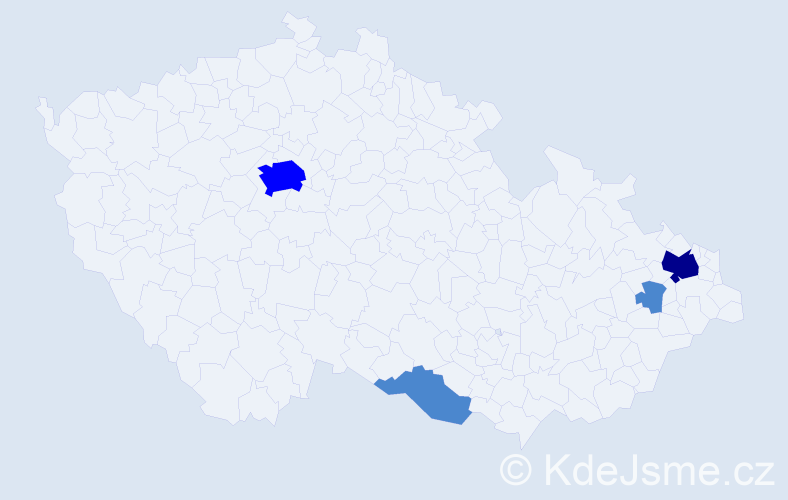 Příjmení: 'Trilec', počet výskytů 7 v celé ČR