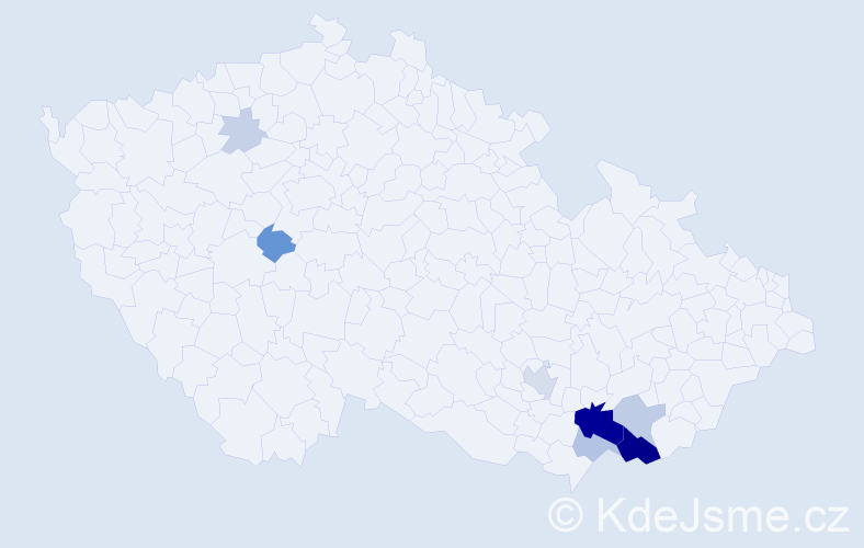 Příjmení: 'Klobáska', počet výskytů 34 v celé ČR
