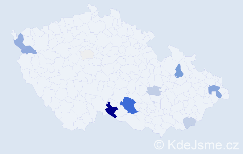 Příjmení: 'Lanczová', počet výskytů 23 v celé ČR