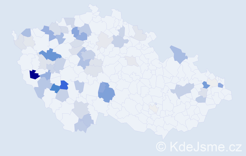 Příjmení: 'Šimsová', počet výskytů 142 v celé ČR