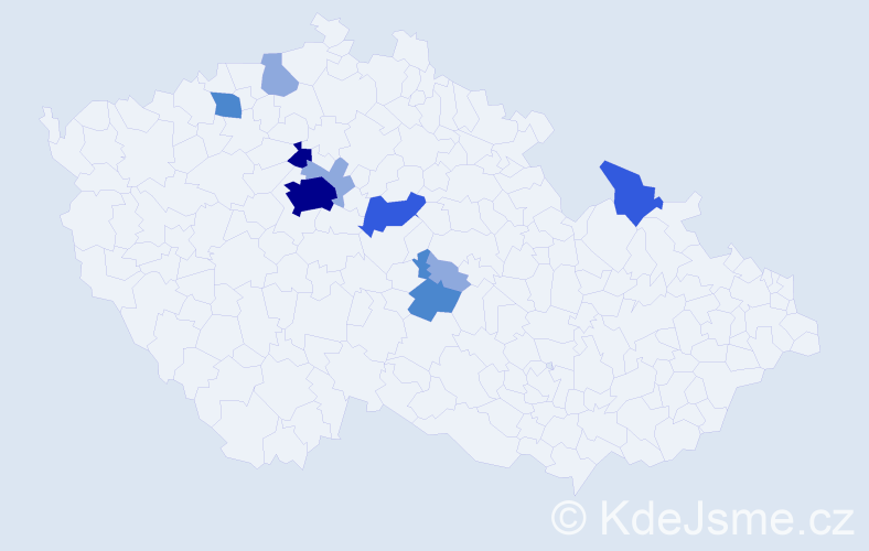 Příjmení: 'Rajterová', počet výskytů 23 v celé ČR