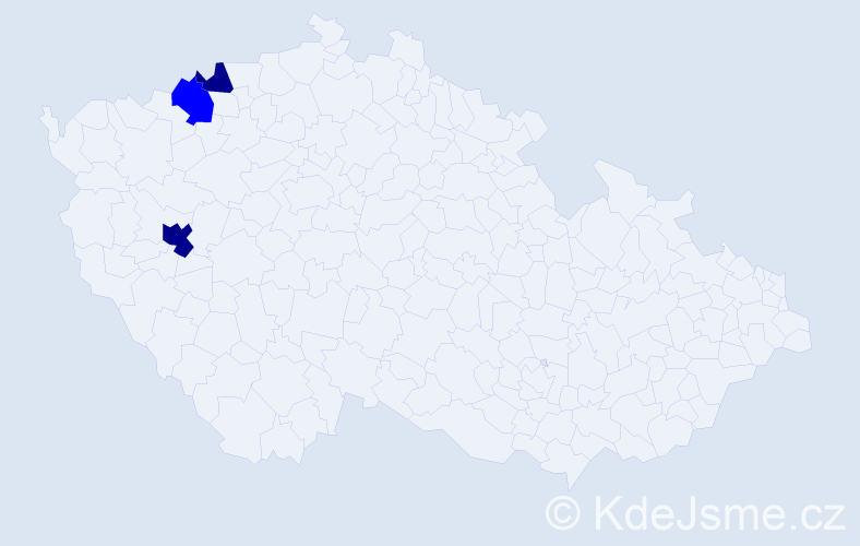 Příjmení: 'Klajdáčová', počet výskytů 5 v celé ČR