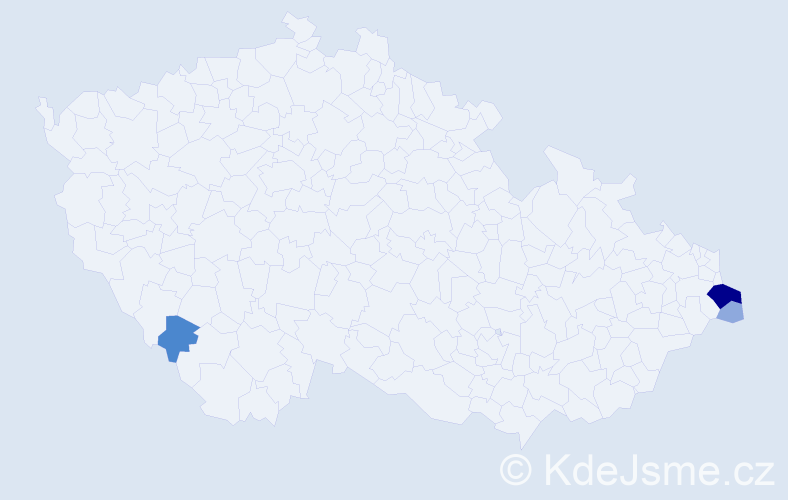 Příjmení: 'Kotteková', počet výskytů 8 v celé ČR