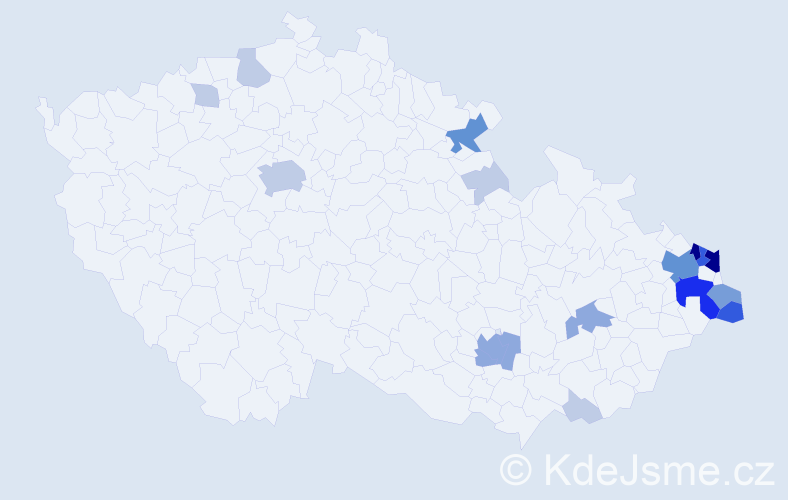 Příjmení: 'Chylková', počet výskytů 61 v celé ČR