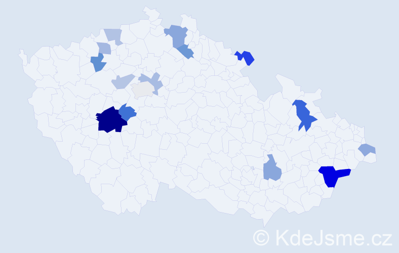 Příjmení: 'Halková', počet výskytů 26 v celé ČR