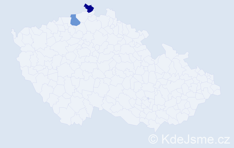Příjmení: 'Kandaliková', počet výskytů 2 v celé ČR