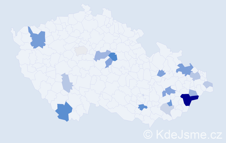 Příjmení: 'Pfeiler', počet výskytů 46 v celé ČR