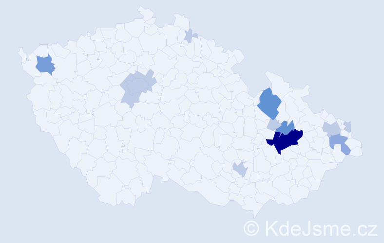 Příjmení: 'Genčurová', počet výskytů 31 v celé ČR