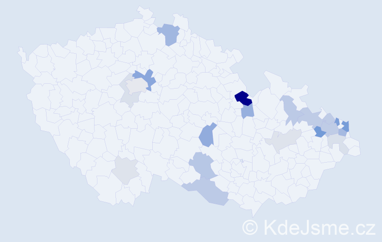 Příjmení: 'Marec', počet výskytů 51 v celé ČR