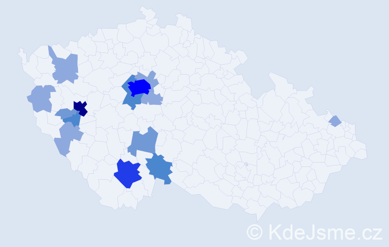 Příjmení: 'Lešetická', počet výskytů 47 v celé ČR
