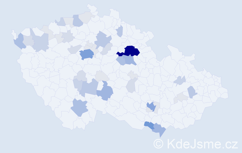 Příjmení: 'Pechánková', počet výskytů 154 v celé ČR