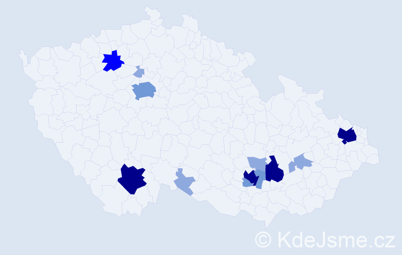 Příjmení: 'Kotisa', počet výskytů 36 v celé ČR