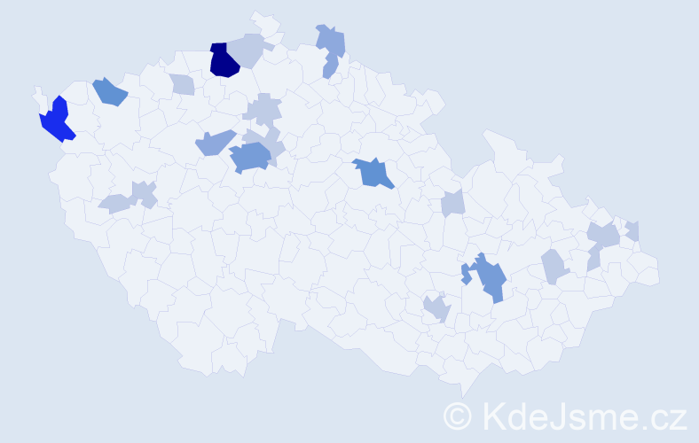 Příjmení: 'Červeňaková', počet výskytů 49 v celé ČR