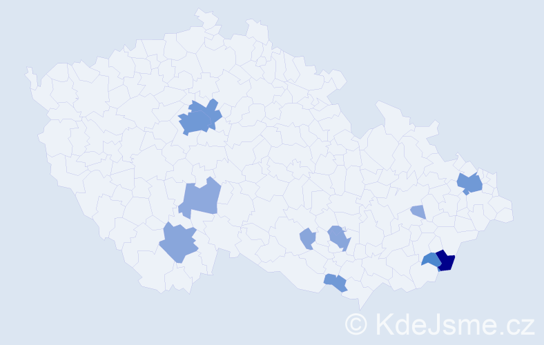 Příjmení: 'Ivanišová', počet výskytů 35 v celé ČR