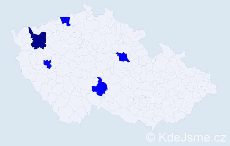 Příjmení: 'Vandák', počet výskytů 11 v celé ČR