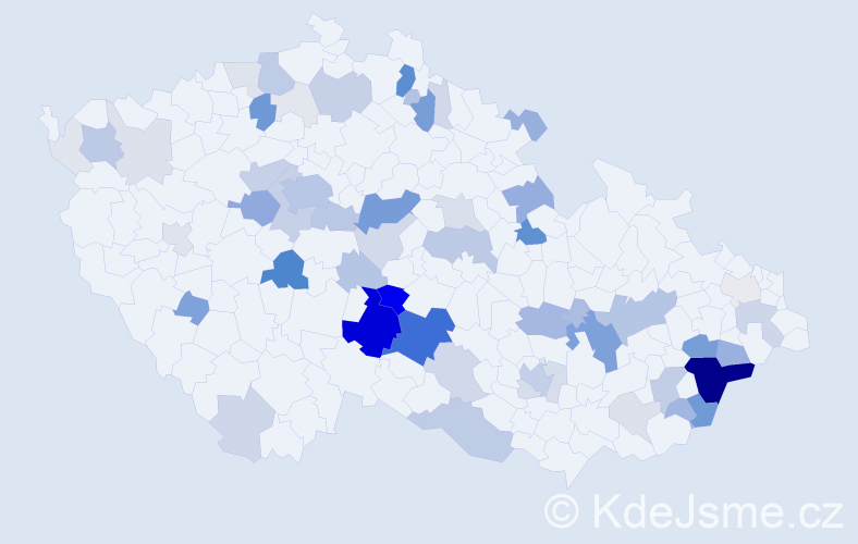 Příjmení: 'Vašků', počet výskytů 363 v celé ČR