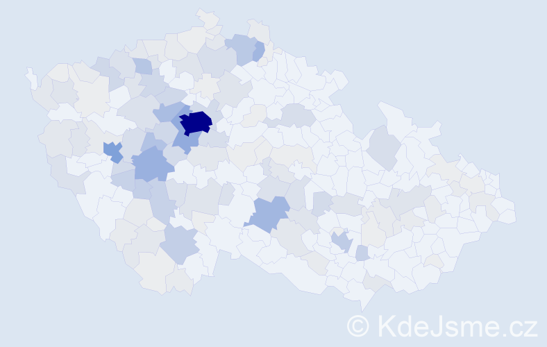 Příjmení: 'Vokurka', počet výskytů 598 v celé ČR