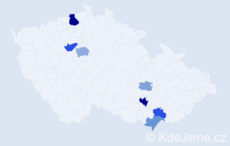 Příjmení: 'Šalé', počet výskytů 35 v celé ČR