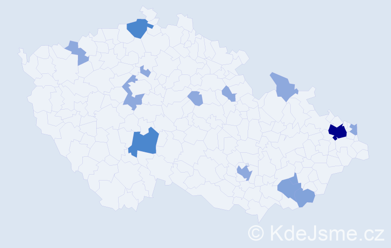 Příjmení: 'Škorec', počet výskytů 30 v celé ČR