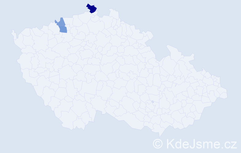Příjmení: 'Hahnel', počet výskytů 6 v celé ČR