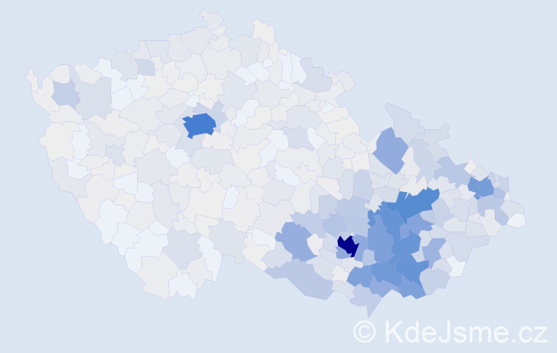 Příjmení: 'Hanák', počet výskytů 3590 v celé ČR