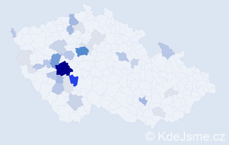 Příjmení: 'Štván', počet výskytů 117 v celé ČR