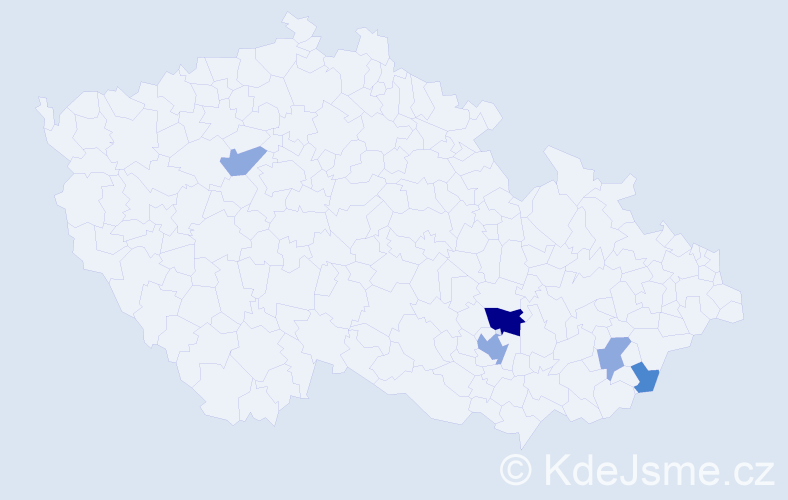 Příjmení: 'Korgo', počet výskytů 10 v celé ČR