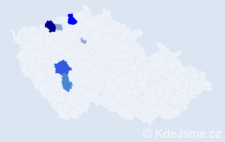 Příjmení: 'Gadžová', počet výskytů 16 v celé ČR