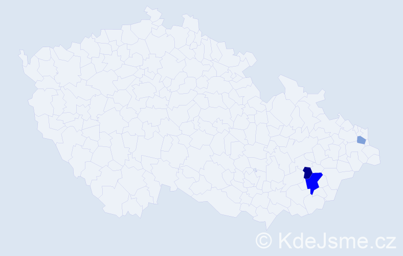 Příjmení: 'Podlez', počet výskytů 5 v celé ČR