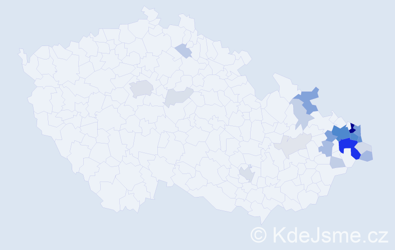 Příjmení: 'Lapiš', počet výskytů 103 v celé ČR