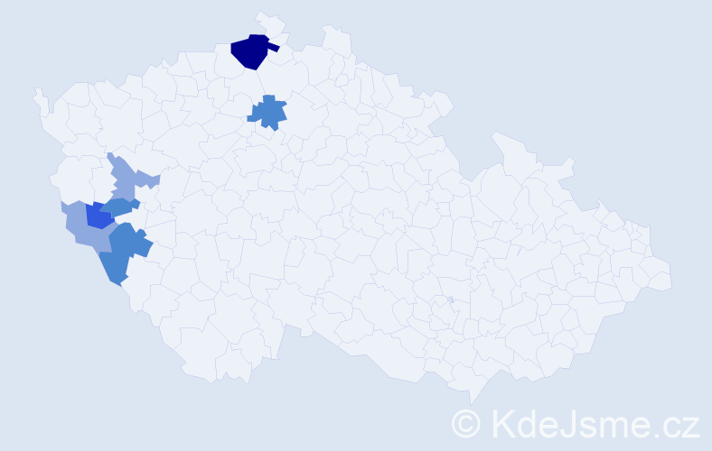 Příjmení: 'Egr', počet výskytů 16 v celé ČR