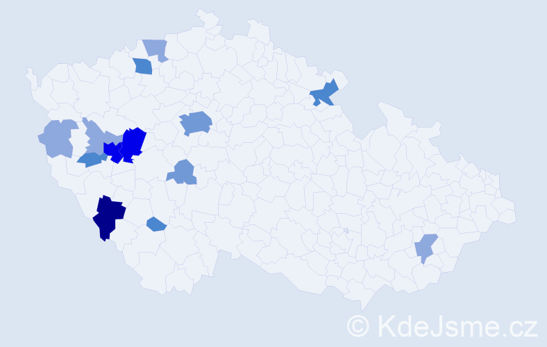 Příjmení: 'Dach', počet výskytů 36 v celé ČR