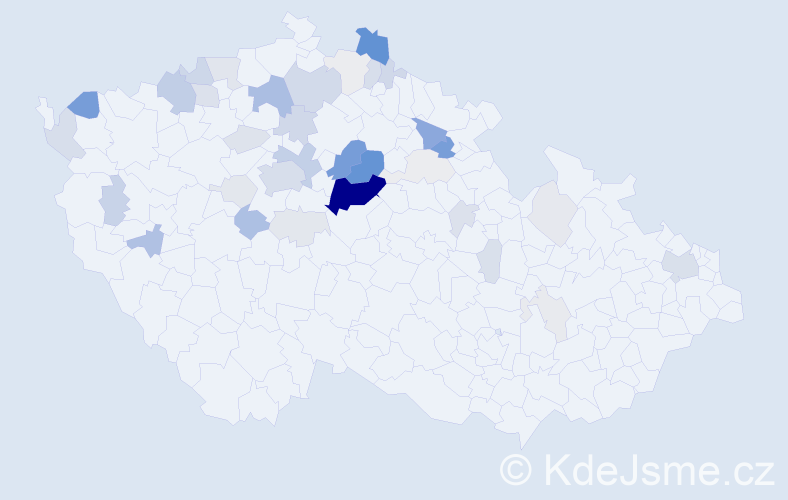 Příjmení: 'Kukal', počet výskytů 161 v celé ČR