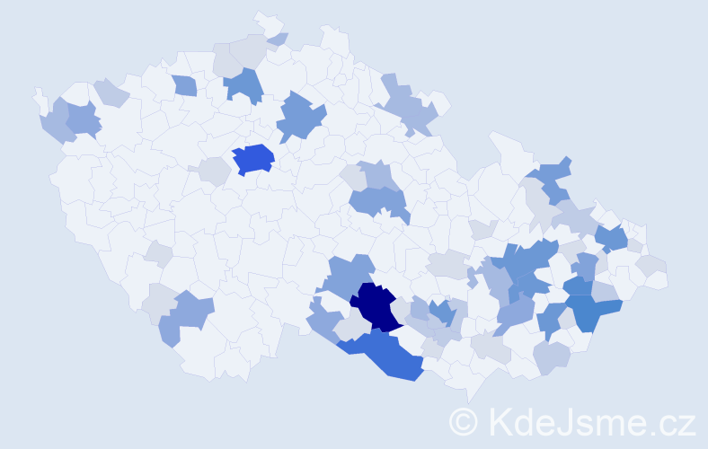 Příjmení: 'Hambálek', počet výskytů 205 v celé ČR