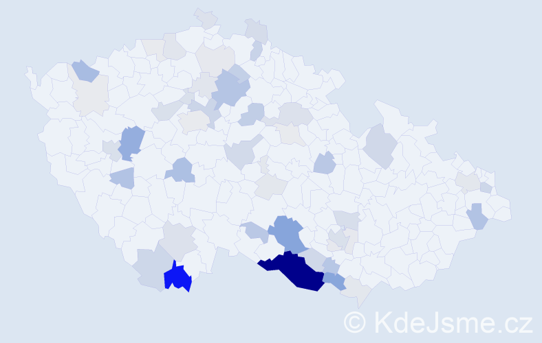 Příjmení: 'Auer', počet výskytů 169 v celé ČR