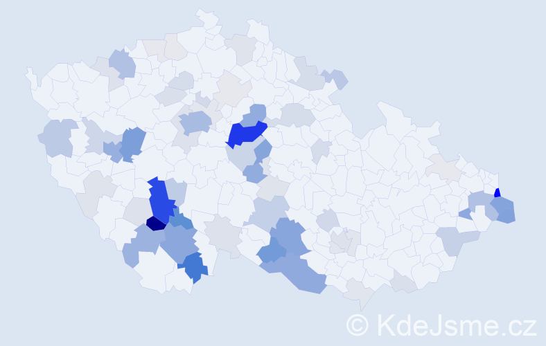 Příjmení: 'Husová', počet výskytů 249 v celé ČR