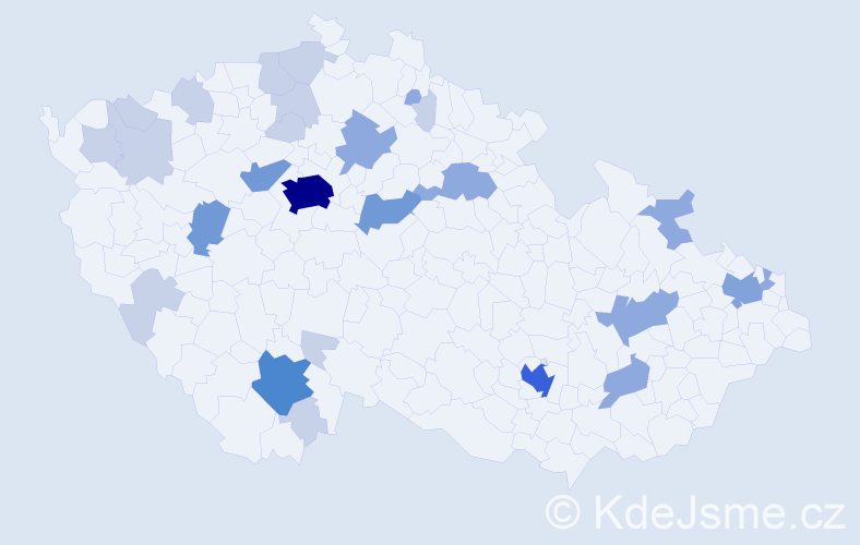 Příjmení: 'Peer', počet výskytů 66 v celé ČR