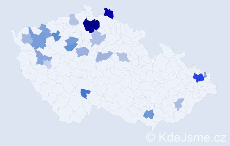 Příjmení: 'Hribová', počet výskytů 48 v celé ČR
