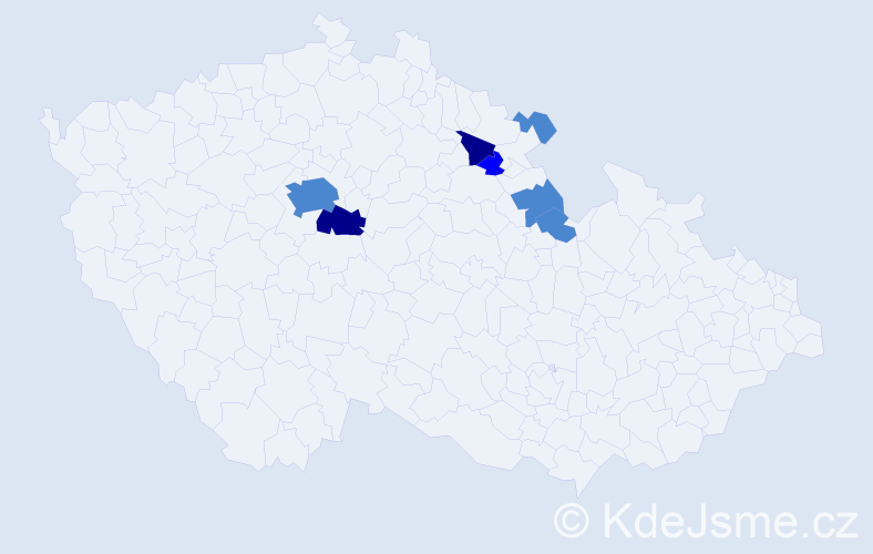 Příjmení: 'Vych', počet výskytů 12 v celé ČR