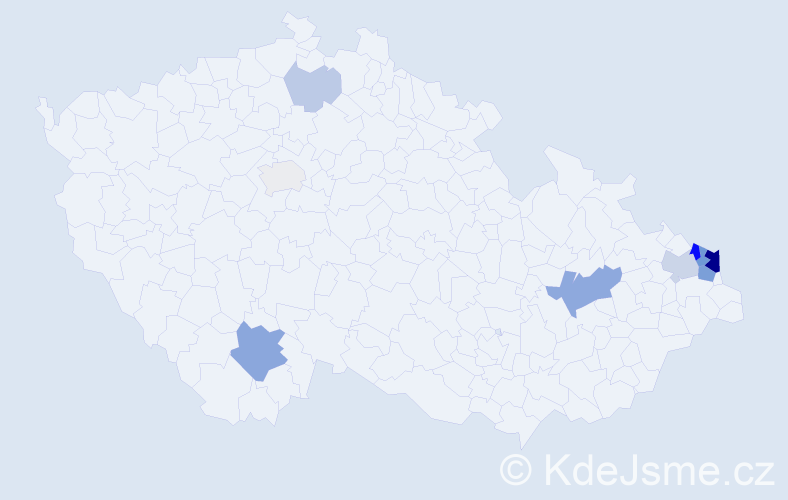 Příjmení: 'Krutká', počet výskytů 27 v celé ČR