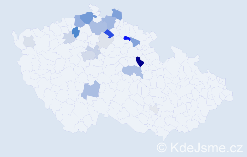 Příjmení: 'Murdych', počet výskytů 64 v celé ČR