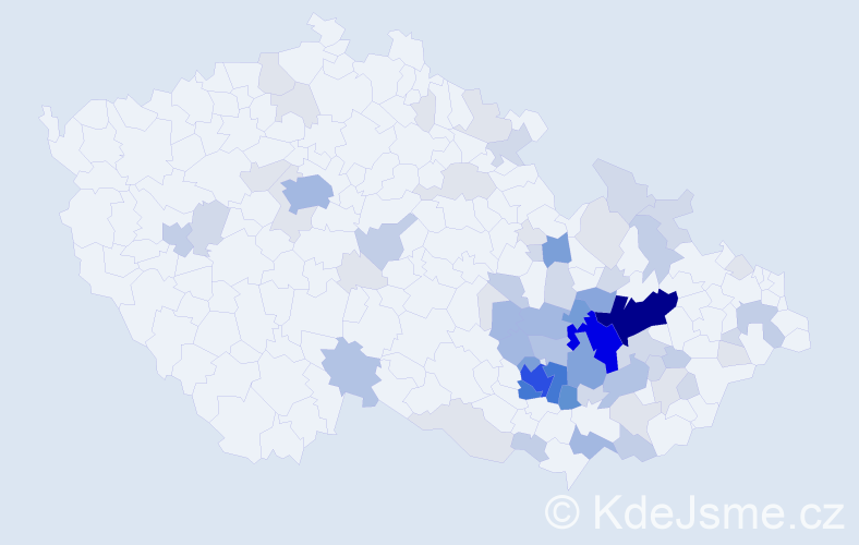 Příjmení: 'Vičarová', počet výskytů 253 v celé ČR