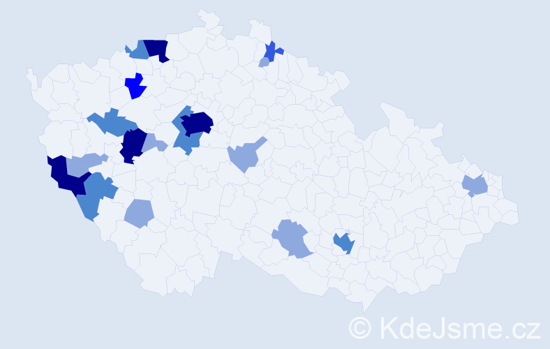 Příjmení: 'Breiová', počet výskytů 45 v celé ČR