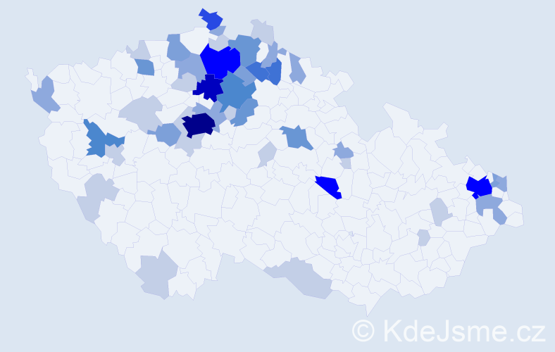 Příjmení: 'Vajsová', počet výskytů 137 v celé ČR